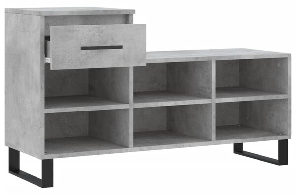 Betonszürke szerelt fa cipőszekrény 102x36x60 cm (831376)