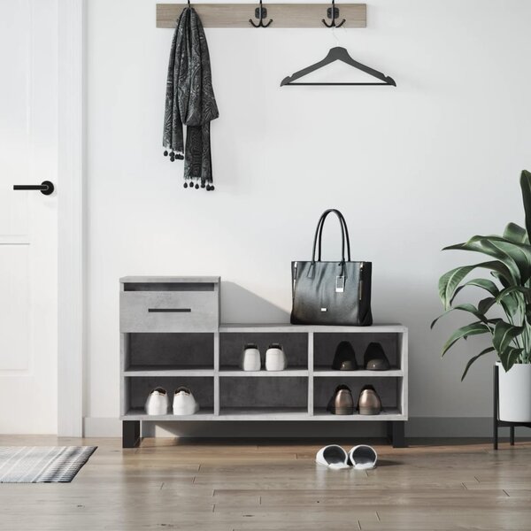 Betonszürke szerelt fa cipőszekrény 102x36x60 cm (831376)