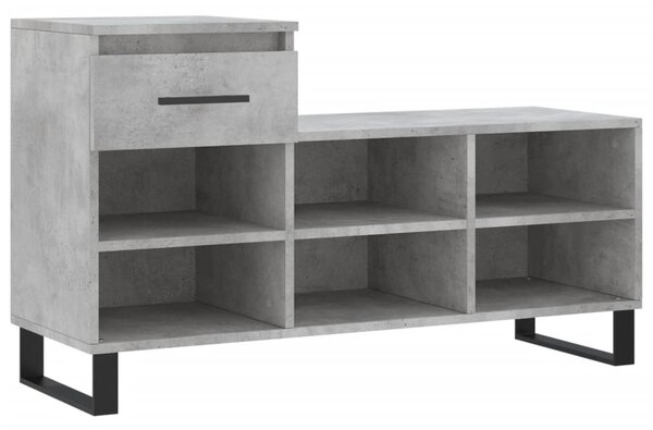 Betonszürke szerelt fa cipőszekrény 102x36x60 cm (831376)