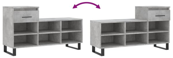 Betonszürke szerelt fa cipőszekrény 102x36x60 cm (831376)
