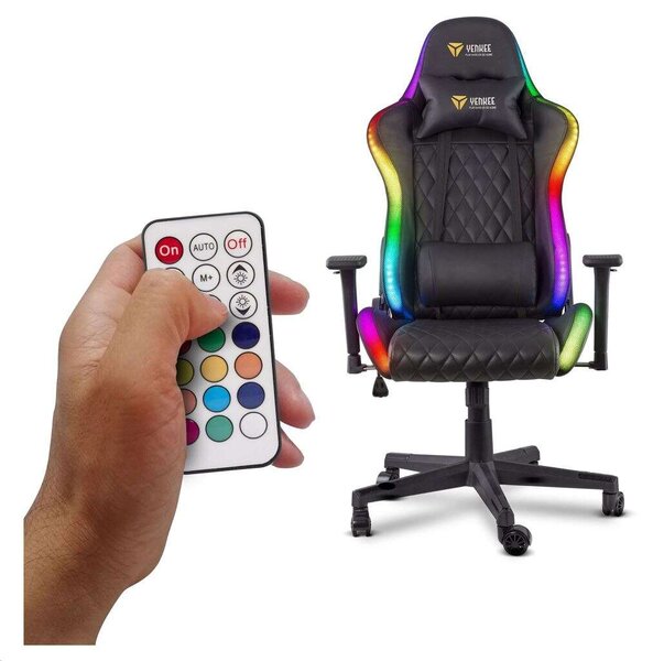 Yenkee YGC 300RGB Stardust Gamer szék RGB világítással - fekete