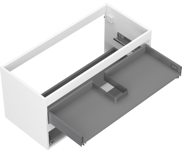 Mexen Box-A, fali szekrény 100 cm, 2 fiók, matt fehér, 91AX0-1000-470-2-01