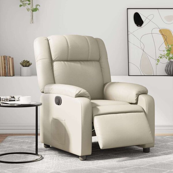 Elektromos Relax Fotel - Krémszínű Műbőr