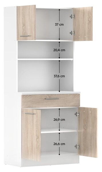 Konyhaszekrény Domini NEW (fehér + sonoma tölgy)