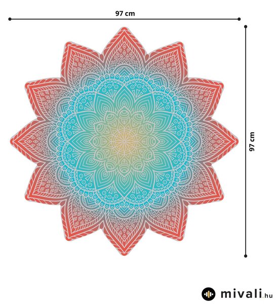 Falmatricák - Mandala pirosos-kék