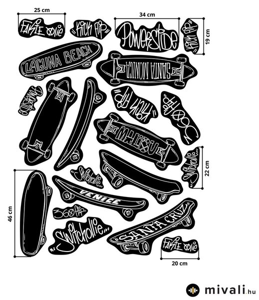 Falmatricák - Longboards fekete