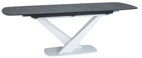 Asztal CASSINO II kerámia, grafit márvány/fehér matt 160(220)X90