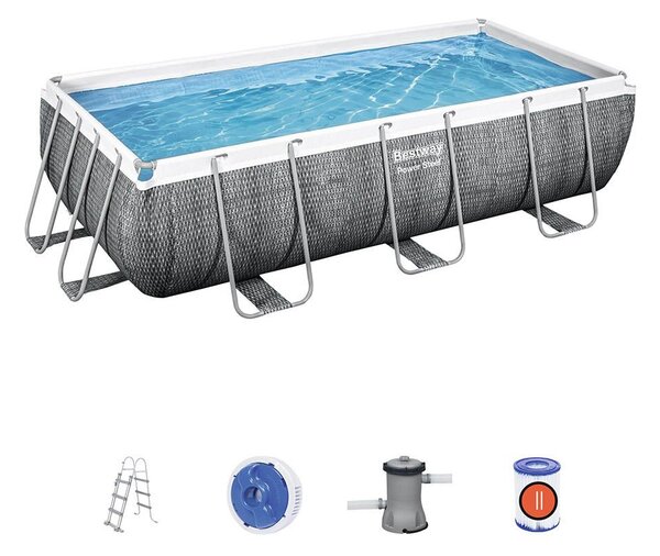 Bestway CIPRUS szögletes fémvázas medence szett 404 x 201 x 100 cm