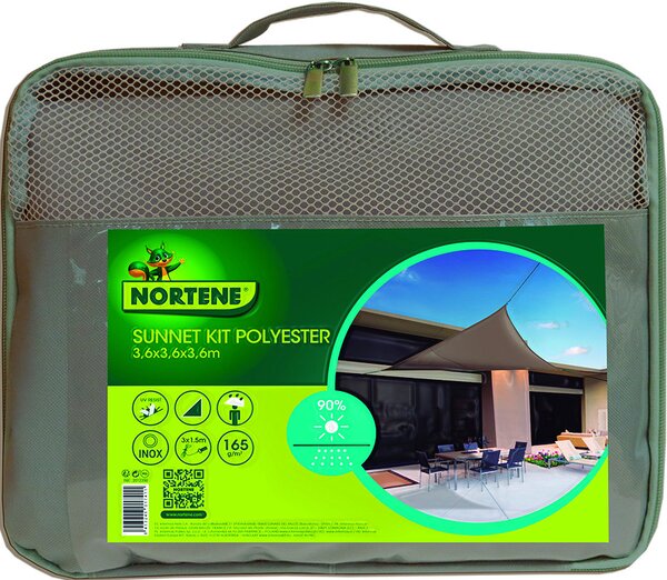 SUNNET KIT POLYESTER napvitorla barna 3,6x3,6x3,6 m