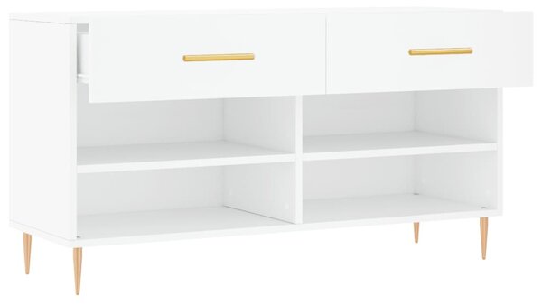 Fehér műfa cipőpolc 102x35x55 cm (829724)