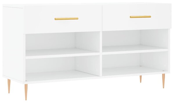 Fehér műfa cipőpolc 102x35x55 cm (829724)