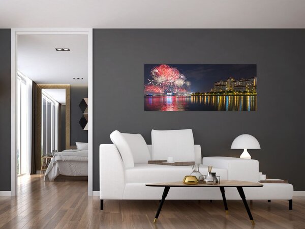 A szingapúri tűzijáték képe (120x50 cm)