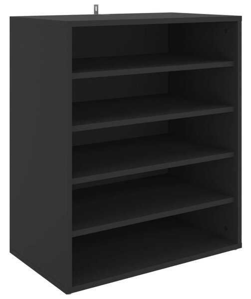 Fekete forgácslap cipősszekrény 60 x 35 x 70 cm (808937)