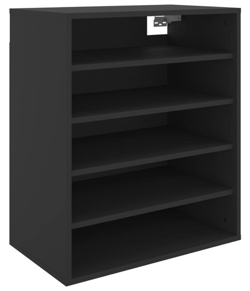 Fekete forgácslap cipősszekrény 60 x 35 x 70 cm (808937)