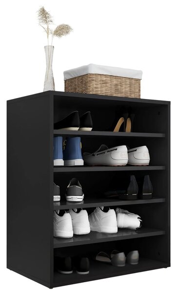 Fekete forgácslap cipősszekrény 60 x 35 x 70 cm (808937)