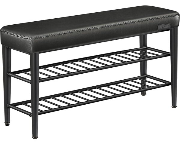 VASAGLE EKHO modern műbőr cipős pad, 100 cm, tintafekete