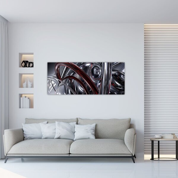 Szürke absztrakció kép (120x50 cm)