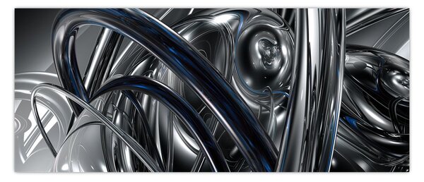 Kék és szürke absztrakció kép (120x50 cm)