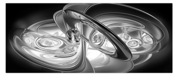 Modern szürke absztrakció képe (120x50 cm)