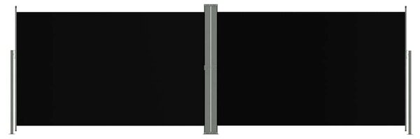 Fekete behúzható oldalsó napellenző 200 x 600 cm