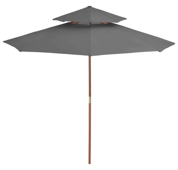Kert Napernyő - Két Szintes - Fa Rúd - 270 cm