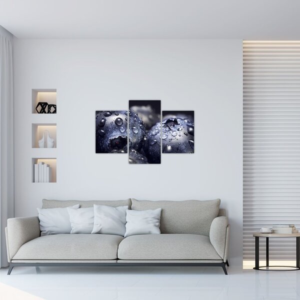 Vízcseppekkel ellátott gyümölcs képe (90x60 cm)