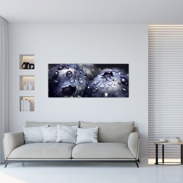 Vízcseppekkel ellátott gyümölcs képe (120x50 cm)