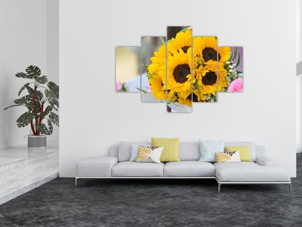 Napraforgós esküvői csokor képe (150x105 cm)