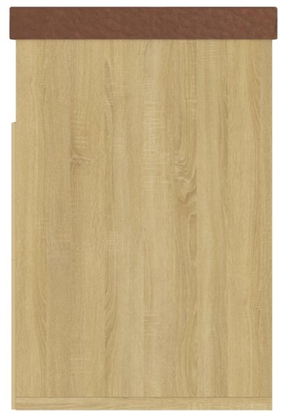Sonoma tölgy forgácslap cipőtároló pad párnával 80 x 30 x 47 cm (326762)