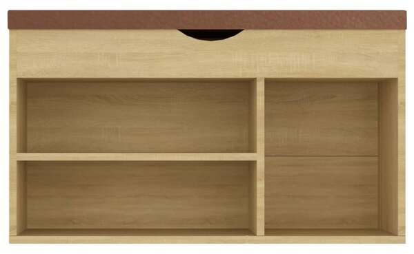 Sonoma tölgy forgácslap cipőtároló pad párnával 80 x 30 x 47 cm (326762)