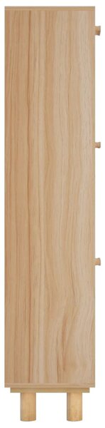 Barna szerelt fa és természetes rattan cipőszekrény 52x25x80 cm (345650)