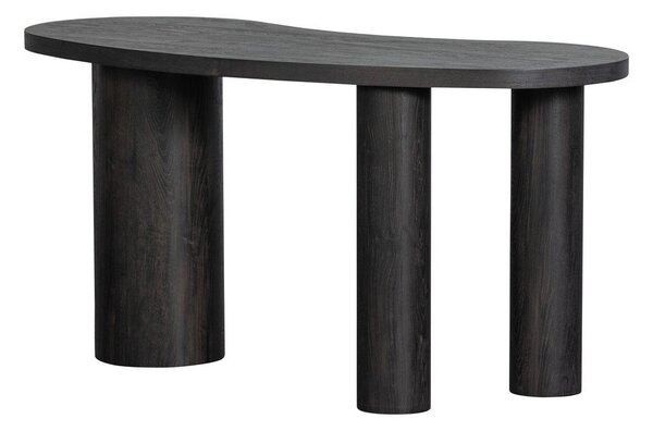 Sötétbarna konzolasztal borovi fenyő dekorral 70x150 cm Maan – WOOOD