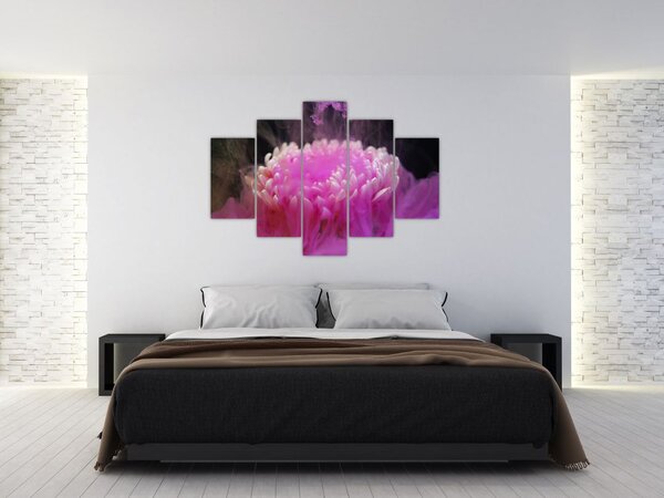 Rózsaszín virág képe a füstben (150x105 cm)