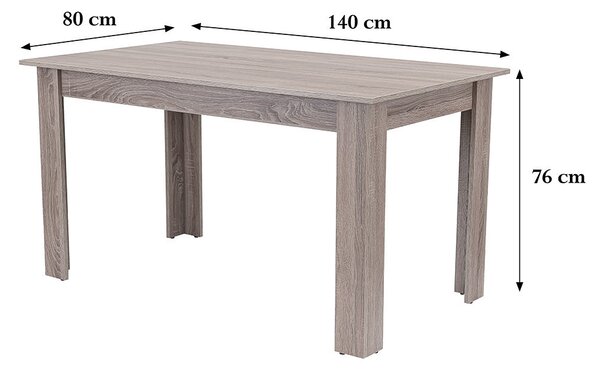 Yorki Standard étkezőasztal 140x80 cm yorki tölgy
