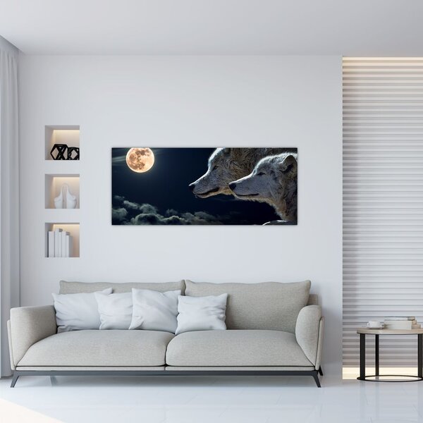 Farkas üvöltés a holdra képe (120x50 cm)