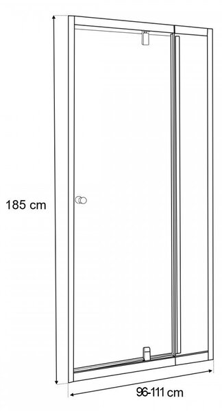Flexi állítható zuhanyajtó 96-111x185 cm