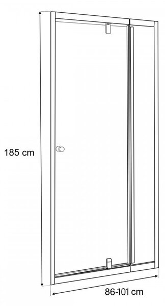 Flexi állítható zuhanyajtó 86-101x185 cm