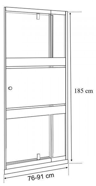 Flexi-S állítható zuhanyajtó 76-91x185 cm