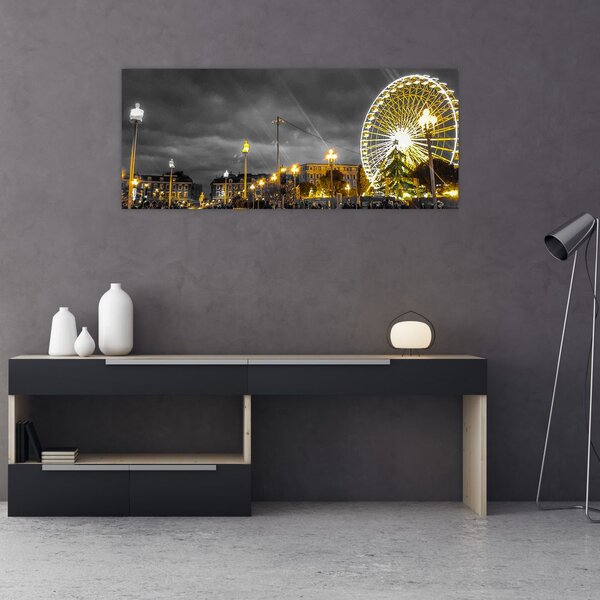 Óriáskerék a szürkületbe képe (120x50 cm)