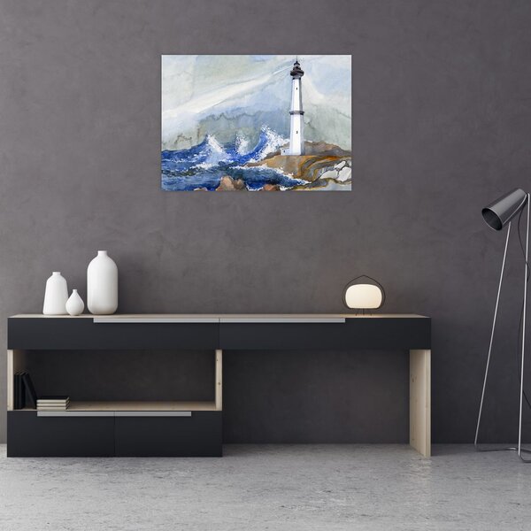 Világítótorony festményének képe (70x50 cm)
