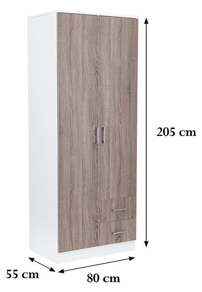 Miami gardróbszekrény 80x205 cm yorki tölgy-fehér