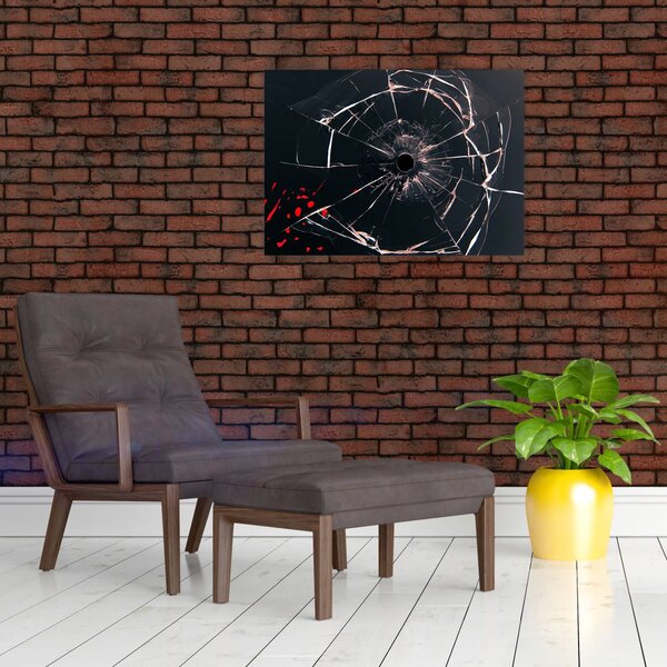 Absztrakt kép - törött üveg (70x50 cm)