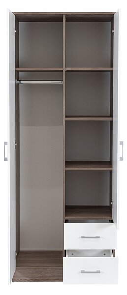 Miami gardróbszekrény 80x205 cm fehér-yorki tölgy