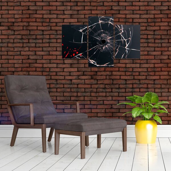 Absztrakt kép - törött üveg (90x60 cm)