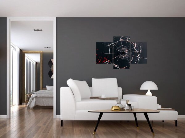 Absztrakt kép - törött üveg (90x60 cm)