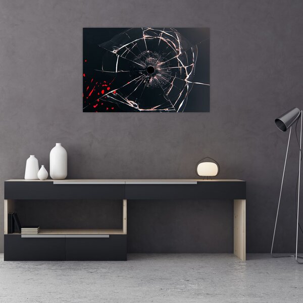 Absztrakt kép - törött üveg (90x60 cm)