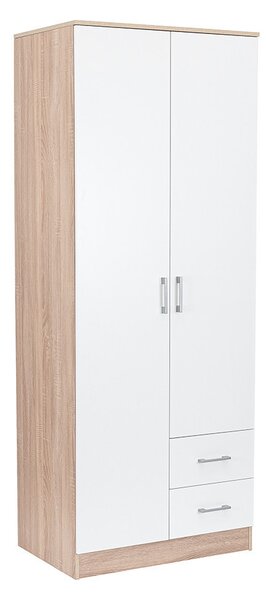 Miami gardróbszekrény 80x205 cm fehér-sonoma tölgy