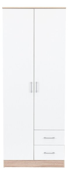 Miami gardróbszekrény 80x205 cm fehér-sonoma tölgy