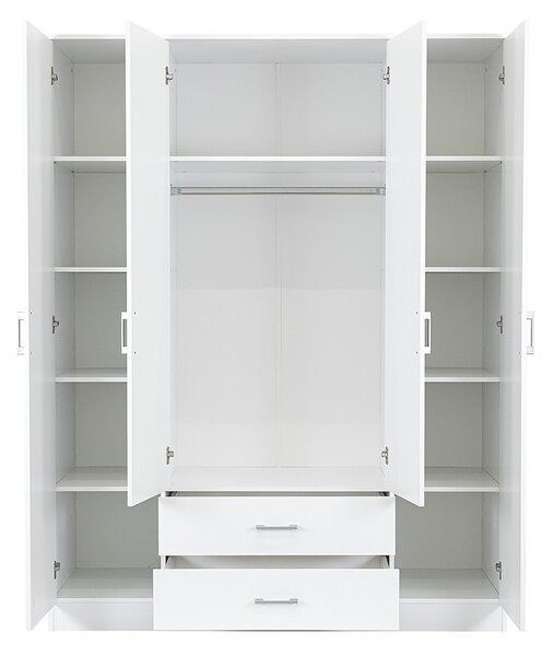 Miami gardróbszekrény 160x205 cm fehér-fehér