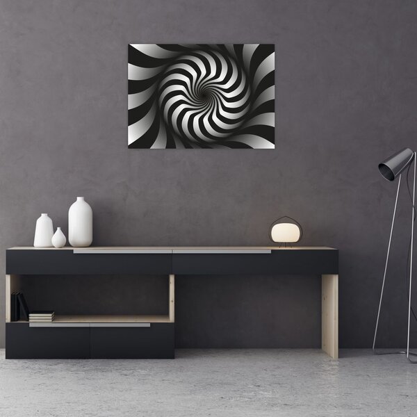 Absztrakt kép egy fekete-fehér spirál (70x50 cm)